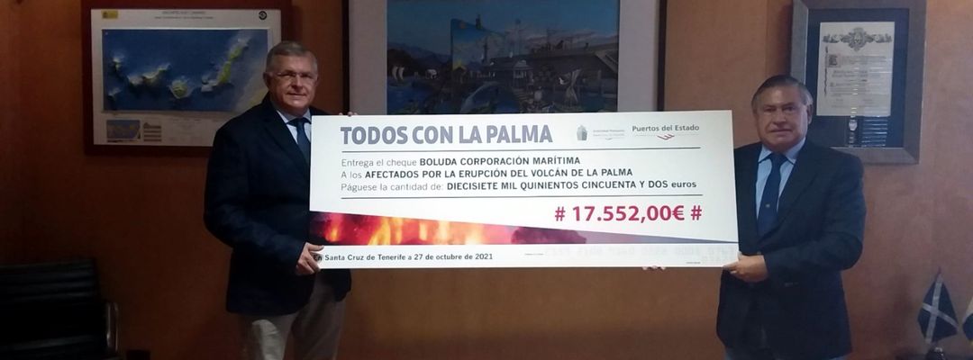 Boluda Corporación Marítima se suma a la campaña “Todos con La Palma” con una aportación de 17.552 euros